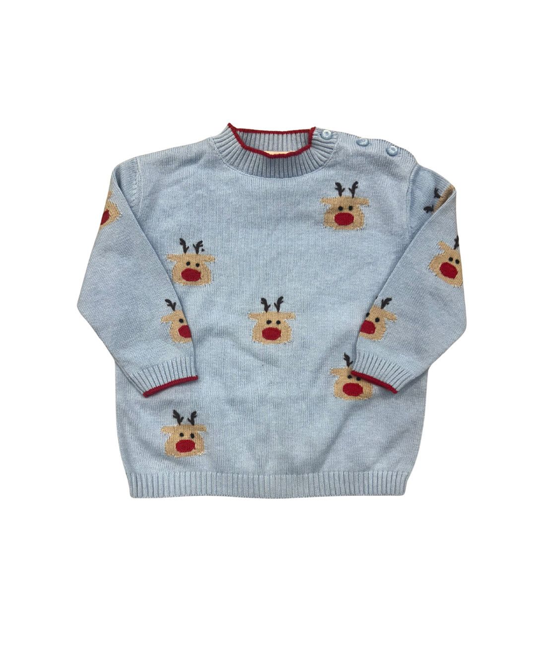 Sky Blue/Red Rudolph Heads Boy Crew