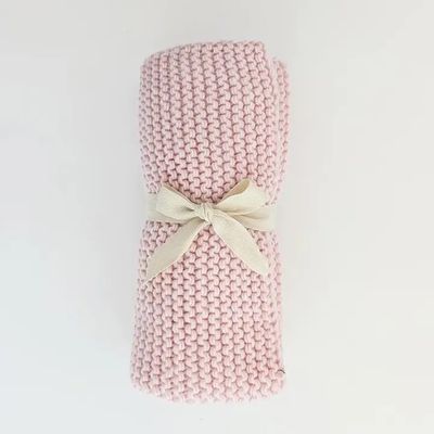 Blush Garter Stitch Blanket