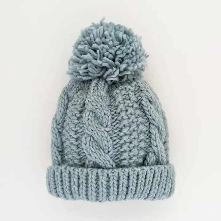  Garter Stitch Beanie, Blue