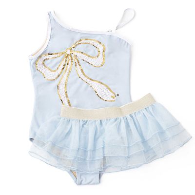 One Piece Sequin, Blue Bows with Tutu