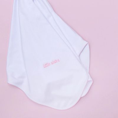 Little Sister Embroidered Receiving Blanket