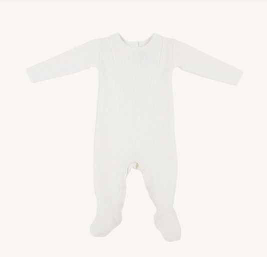 Rock Me Romper- Ribbed, Palmetto Pearl 0/3m