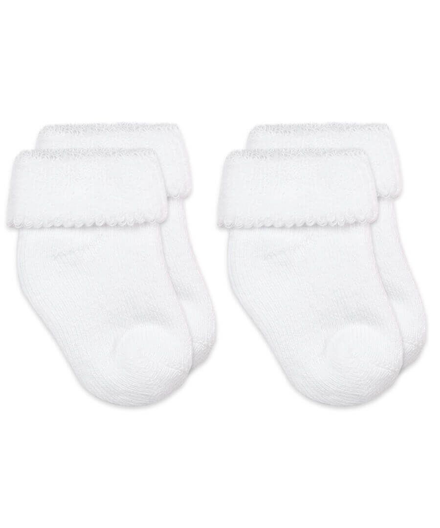 Terry Turn Cuff Bootie Socks 2 Pair Pack 2604 White