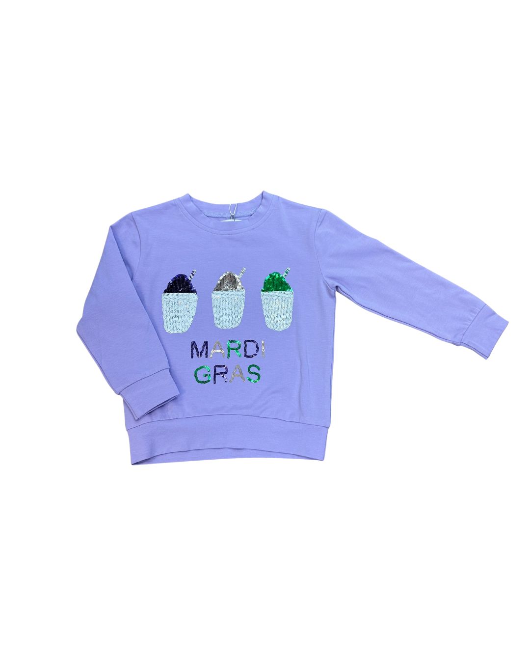 Lavender Long Sleeve Snowball Sequin Top