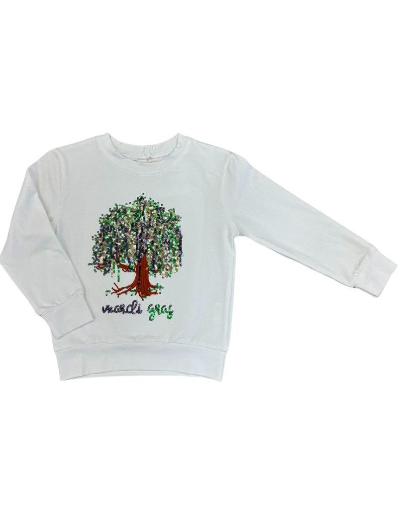 White Long Sleeve Willow Sequin Top