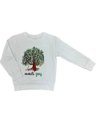 White Long Sleeve Willow Sequin Top