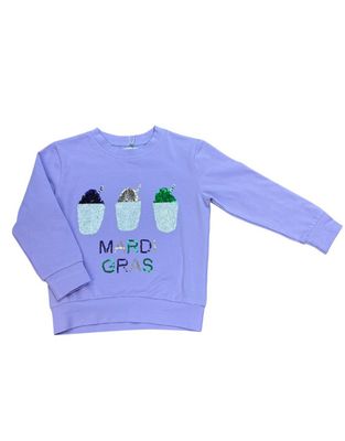 Lavender Long Sleeve Snowball Sequin Top