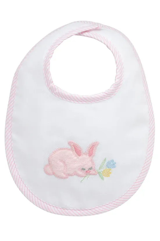 Bunny Applique Bib, Pink