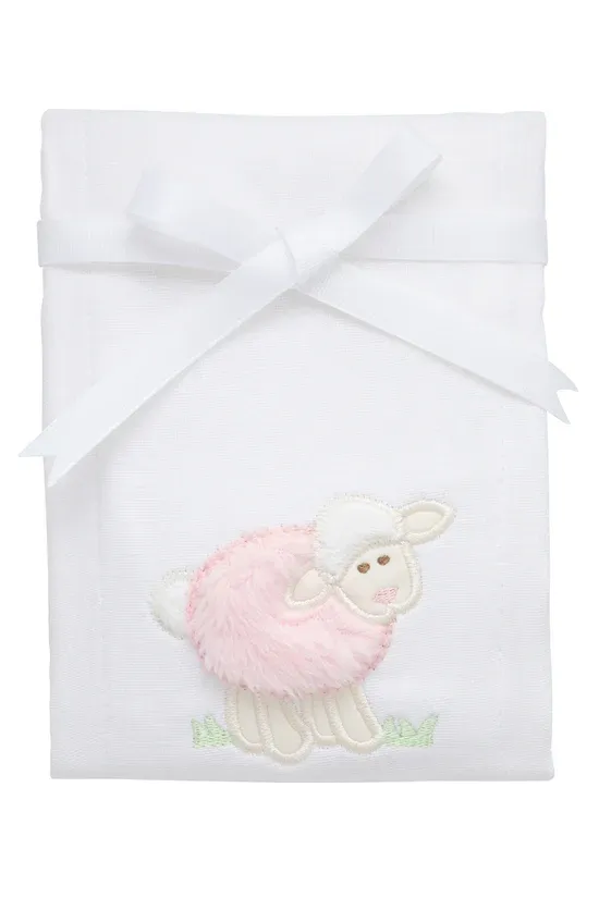Lamb Applique Burp, Pink