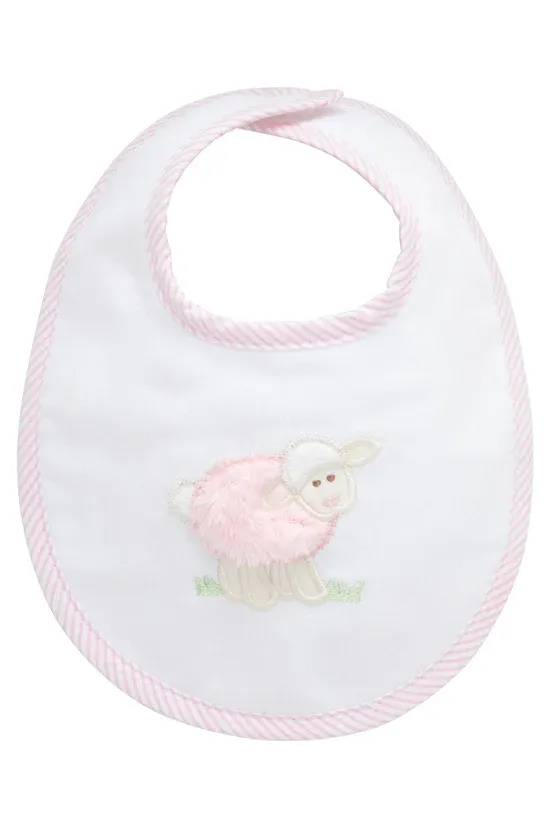 Lamb Applique Bib, Pink