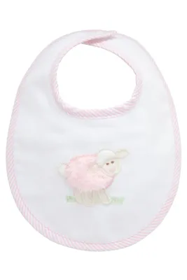 Lamb Applique Bib, Pink