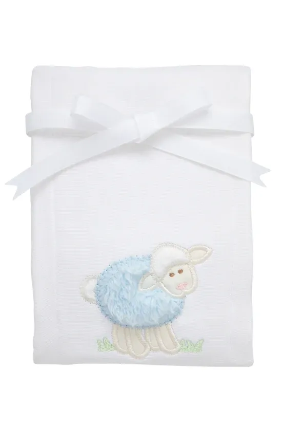 Lamb Applique Burp, Blue