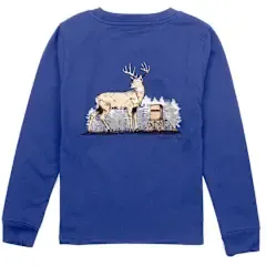 Boys Deer Season Long Sleeve Tee, River Blue