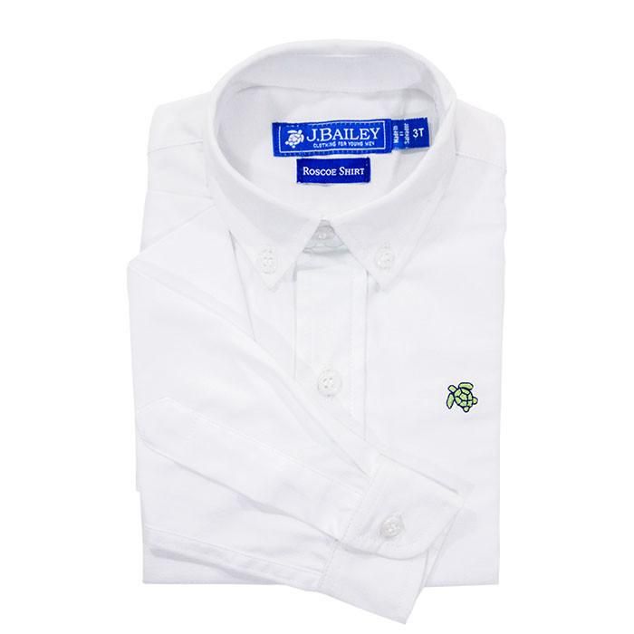 Roscoe Oxford Shirt White, Size: 2t