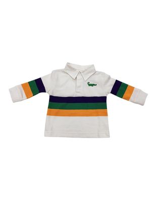 Mardi Gras Rugby Long Sleeve Polo Shirt