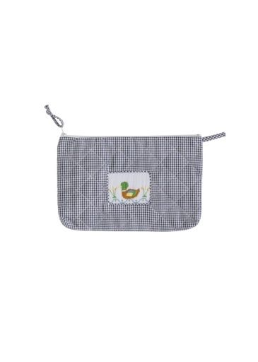 Quilted Luggage - Navy Mallard, Size: Cosmetic Bag