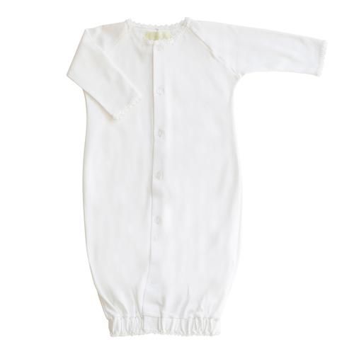 White Jersey Converter Gown, Size: 0-3m