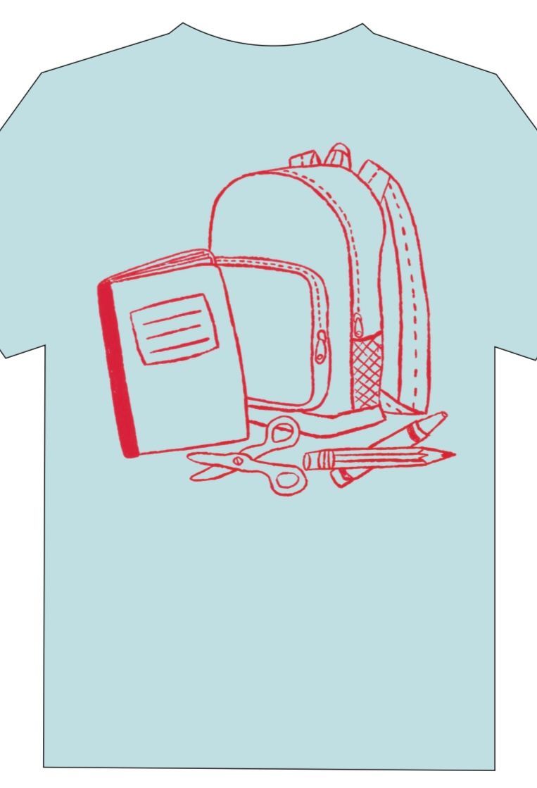 Light Blue SS Backpack Tee