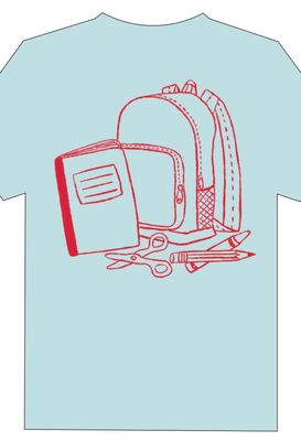 Light Blue SS Backpack Tee