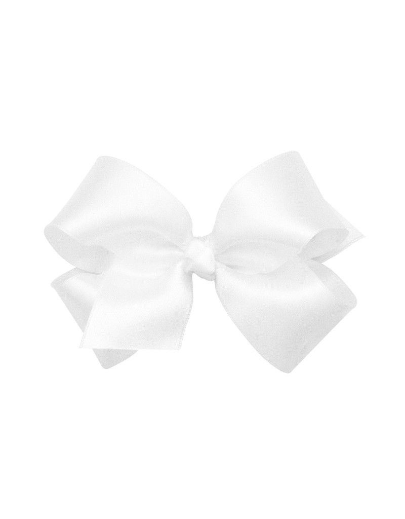 Medium French Satin Bow, Color: White
