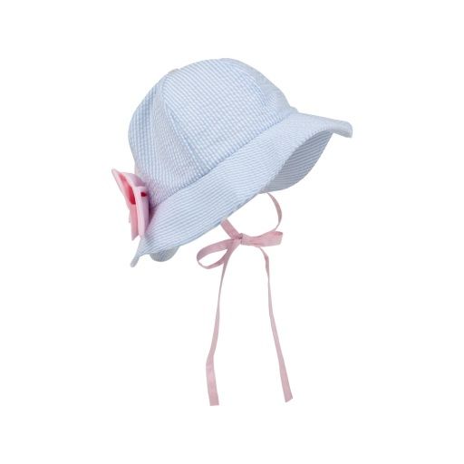 Pippa Petal Hat, Breakers Blue Seersucker, Size: XS