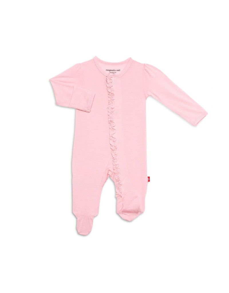 Pink Dogwood Modal Magnetic Ruffle Footie