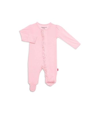 Pink Dogwood Modal Magnetic Ruffle Footie