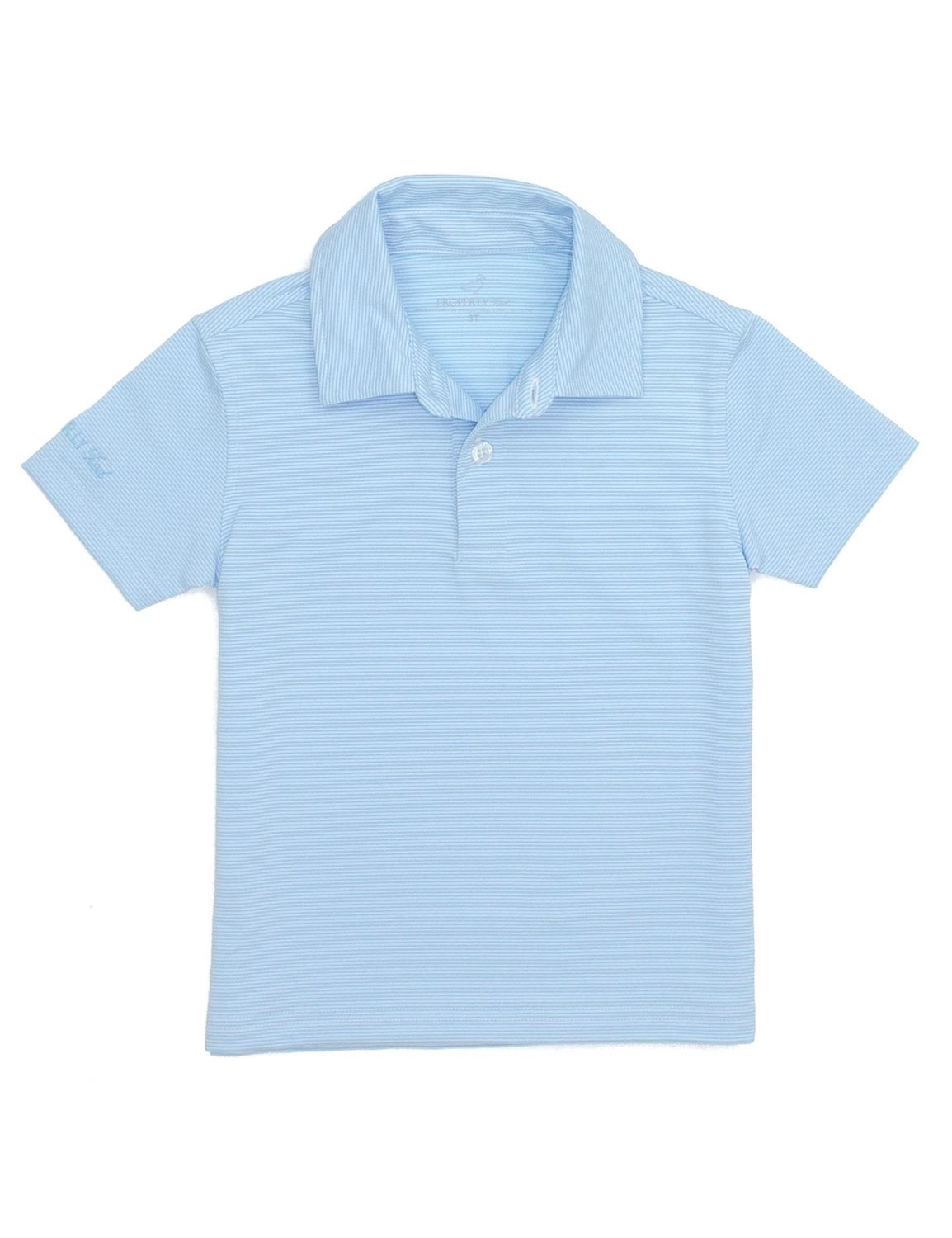 Gulfport Polo, Powder Blue Stripe