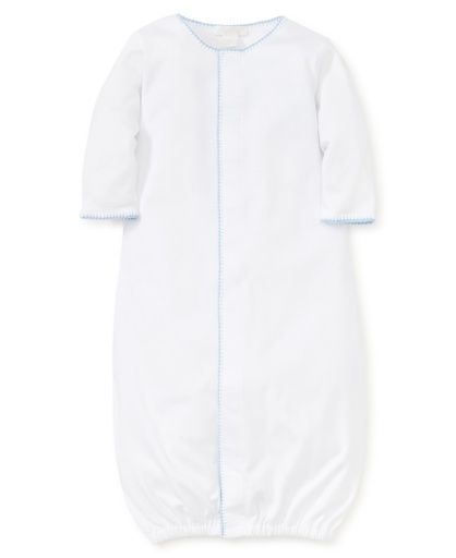 White Premier Basics Converter Gown with Blue Trim, Size: NB