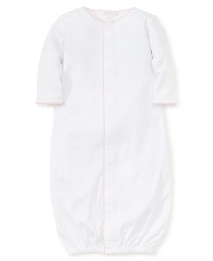White Premier Basics Converter Gown with Pink Trim, Size: NB