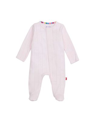 Love Lines Pink Pointelle Magnetic Footie