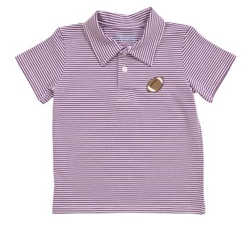 Purple Stripe SS Football Polo