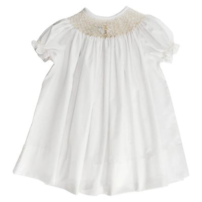 Ivory Christening Bishop Smocked Dress