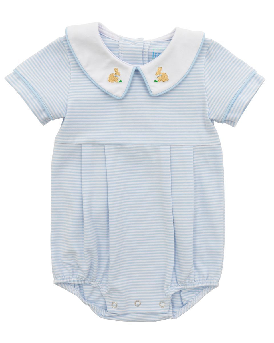 Light Blue &amp; White Stripe Bunny Bubble