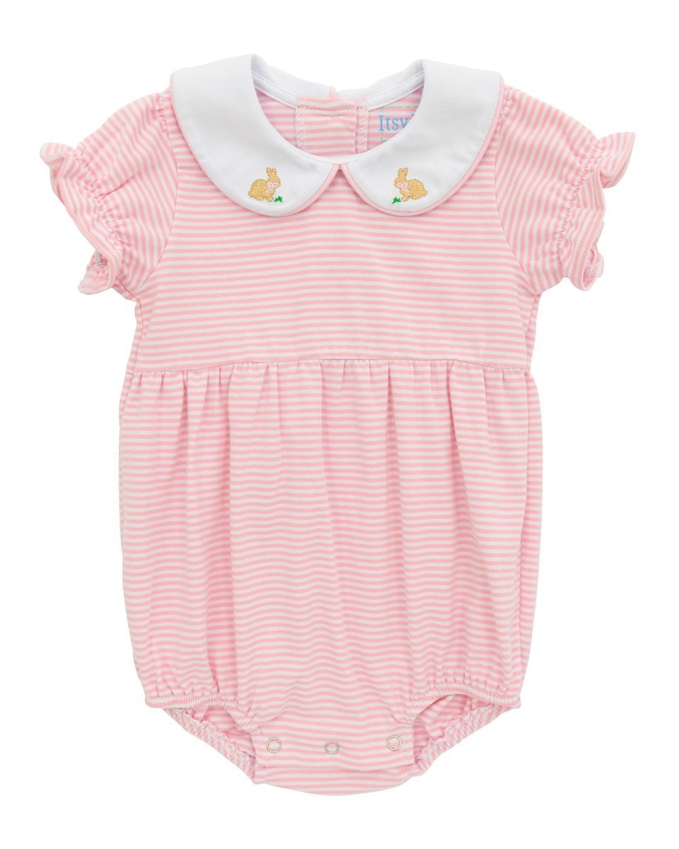 Light Pink &amp; White Stripe Bunny Bubble