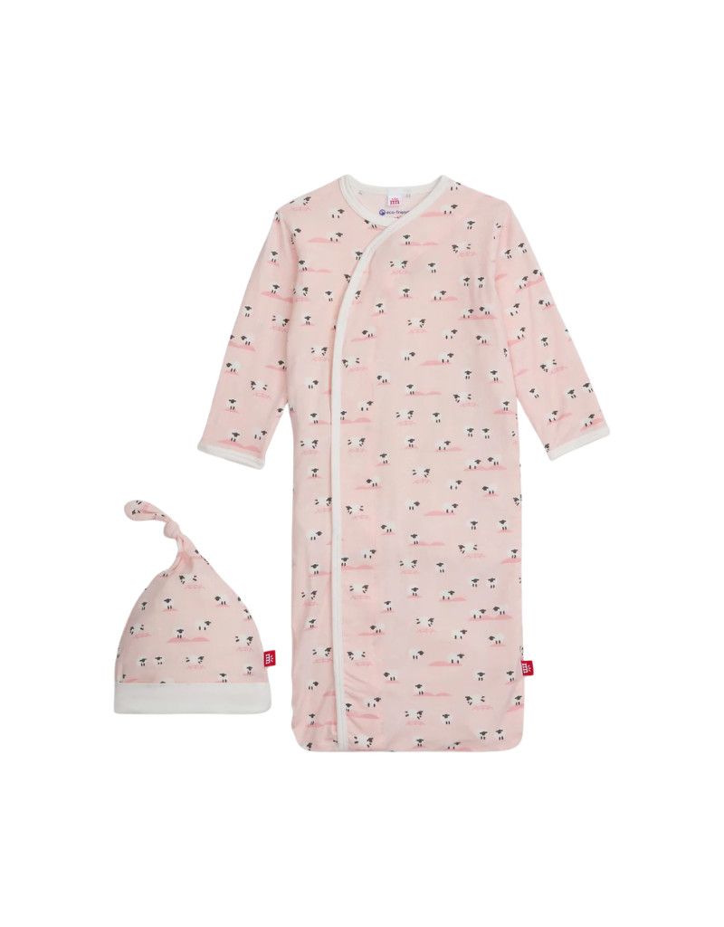 Baa Baa Baby Modal Magnetic Gown Set Pink NB-3m