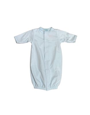 White Pima Converter Gown, Blue Trim