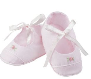 Girls Rose Garden Ribbon Booties, Pink