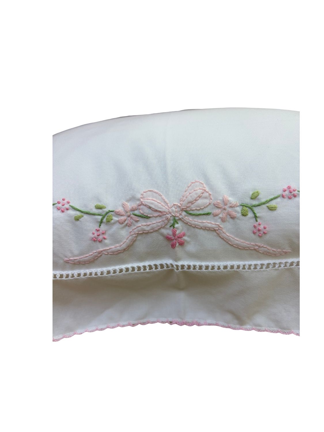 Pink Bow Spring Garden Pillow With Insert 12x16