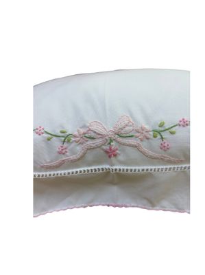 Pink Bow Spring Garden Pillow With Insert 12x16