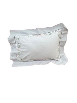Pink Bow Spring Garden Pillow With Insert 12x16