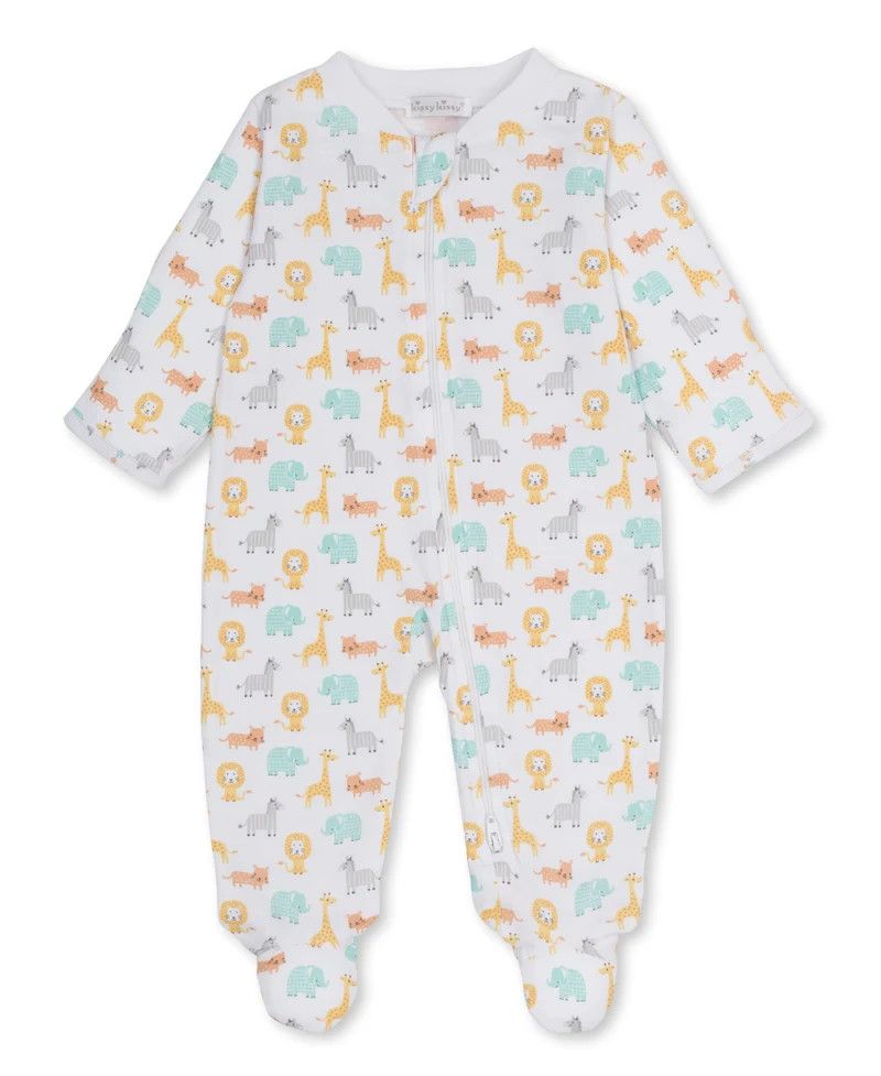 Baby Jungle Printed Zip Footie