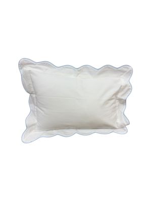 Waves Trim Pillow With Insert 12X16 Blue