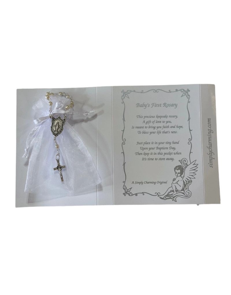 Keepsake Baby's First Rosary Gift Boxed, Color: White