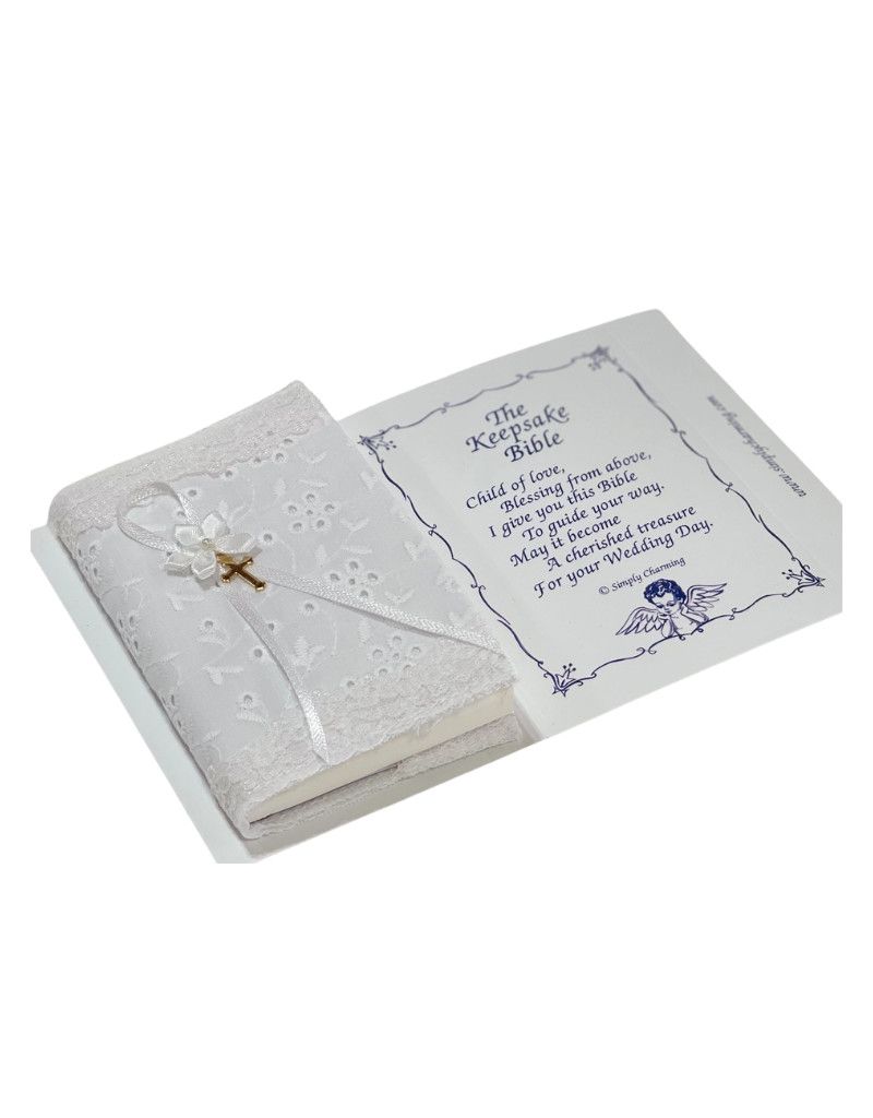 White Eyelet Keepsake Baby Bible