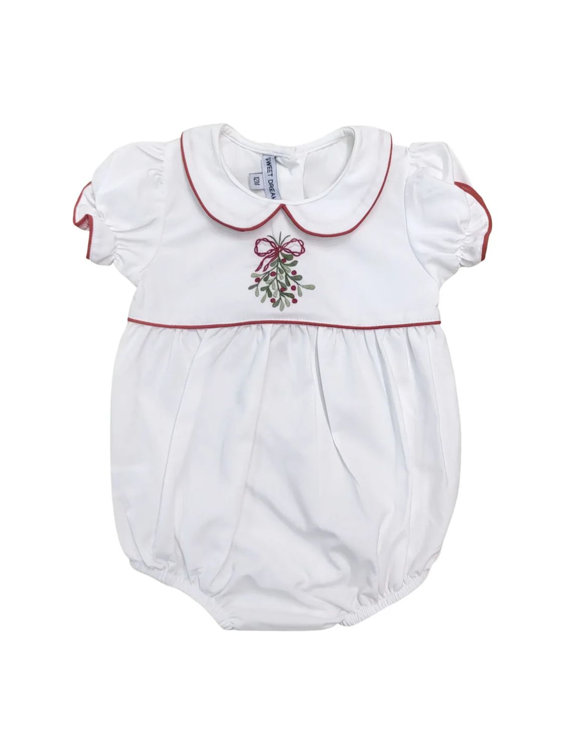 Mistletoe Embroidered White Bubble