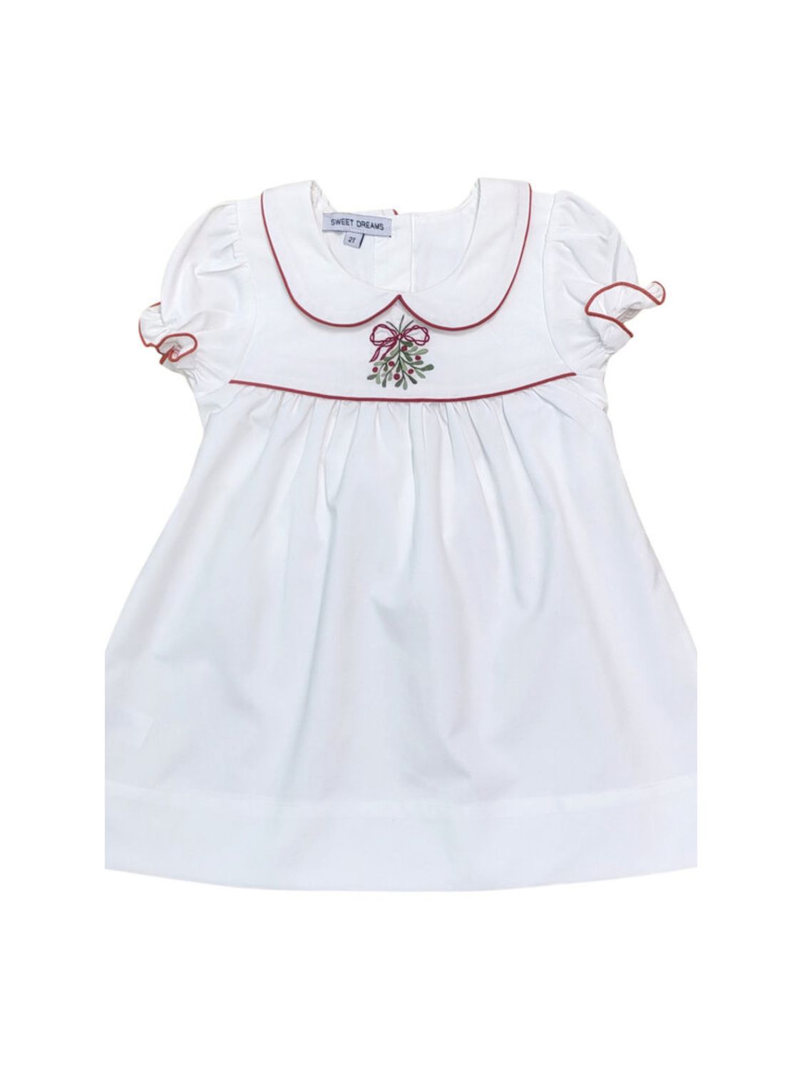 Mistletoe Embroidered White Dress
