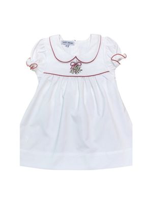 Mistletoe Embroidered White Dress