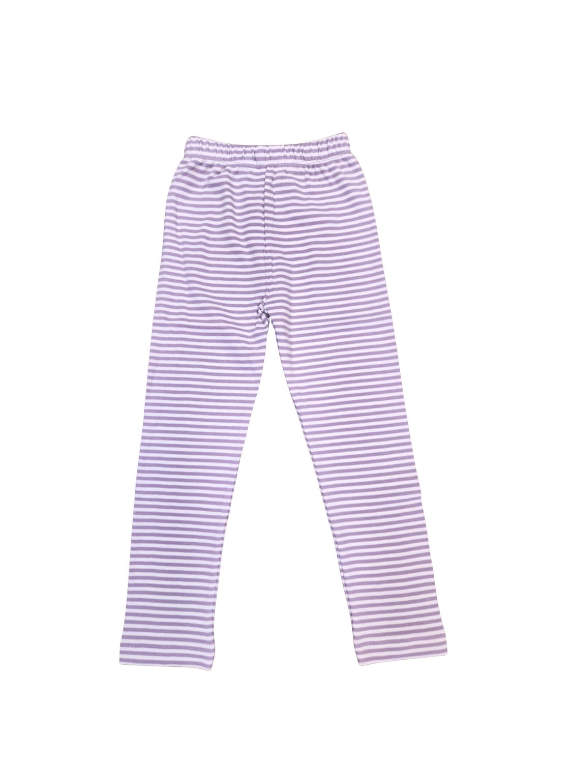 Straight Leggings Lavender and White Stripe