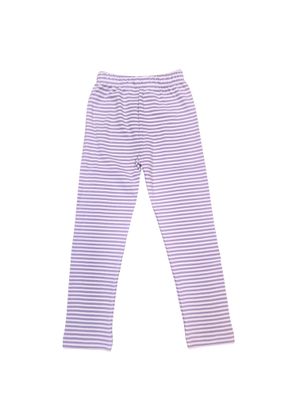 Straight Leggings Lavender and White Stripe